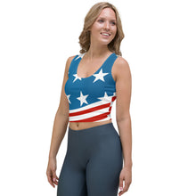 Load image into Gallery viewer, Women&#39;s Star and Stripes Crop Top
