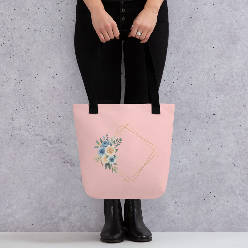 Floral Light Pink Tote Bag
