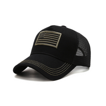 Load image into Gallery viewer, American Flag Trucker Hat with Adjustable Strap
