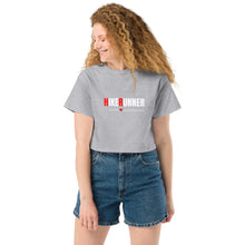 Load image into Gallery viewer, Hikerunner Champion Crop Top LMTO White Print
