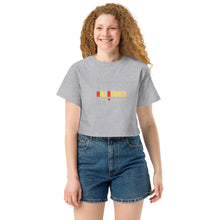 Load image into Gallery viewer, Hikerunner Champion Crop Top LMTO Yellow Print
