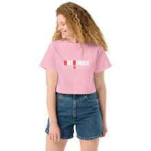 Load image into Gallery viewer, Hikerunner Champion Crop Top LMTO White Print
