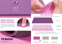 Load image into Gallery viewer, Eco Friendly Reversible Color Yoga Mat with Carrying Strap
