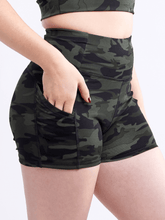 Load image into Gallery viewer, High-Waisted Athletic Shorts with Side Pockets
