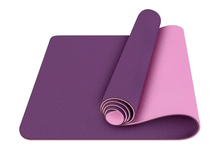 Load image into Gallery viewer, Eco Friendly Reversible Color Yoga Mat with Carrying Strap
