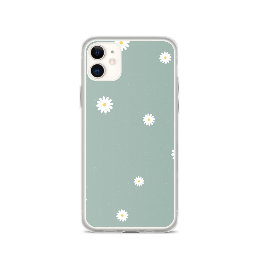 Daisy Flowers on Mint BG Phone Case For iPhone 13 Pro Max iPhone 13 Pro And Other iPhone Models