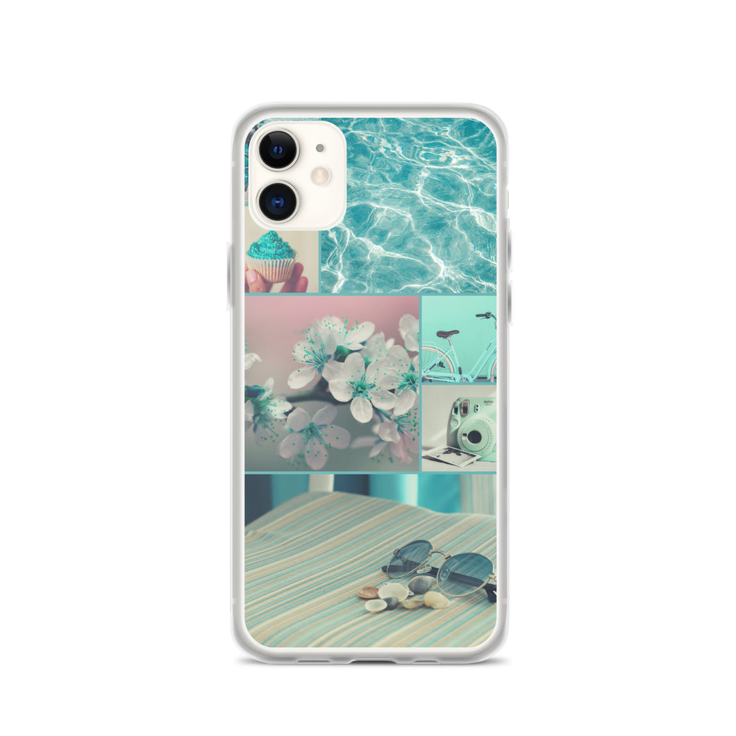 Turquoise Summer Splash Collage Phone Case For iPhone 13 Pro Max iPhone 13 Pro And Other iPhone Models