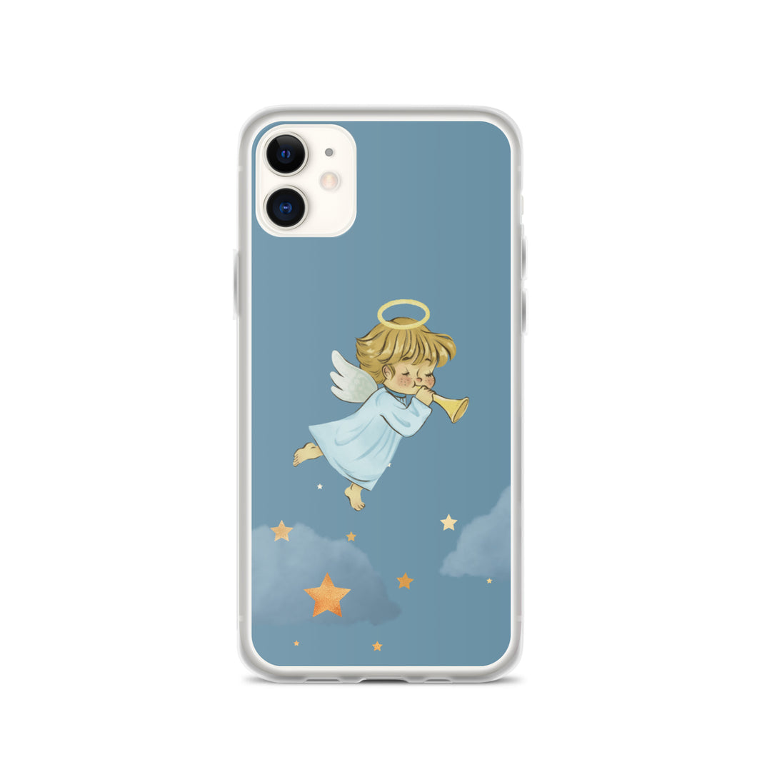 Cute Little Angel Blue Sky Phone Case For iPhone 13 Pro Max iPhone 13 Pro And Other iPhone Models