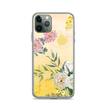 Load image into Gallery viewer, Pink And White Flowers On Yellow BG Phone Case For iPhone 13 Pro Max And Other iPhone Models
