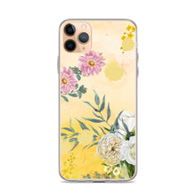 Load image into Gallery viewer, Pink And White Flowers On Yellow BG Phone Case For iPhone 13 Pro Max And Other iPhone Models
