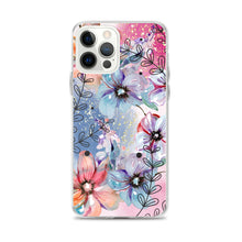 Load image into Gallery viewer, Blue And Pink Abstract Flowers Phone Case For iPhone 13 Pro Max iPhone 13 Pro And Other iPhone Models
