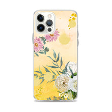 Load image into Gallery viewer, Pink And White Flowers On Yellow BG Phone Case For iPhone 13 Pro Max And Other iPhone Models
