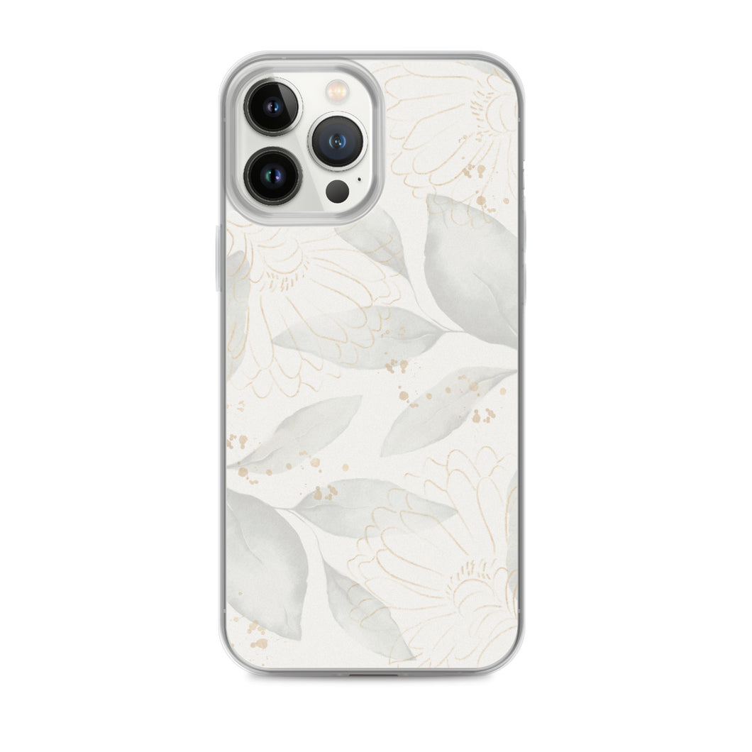 Beige Leaves Phone Case For iPhone 13 Pro Max iPhone 13 Pro And Other iPhone Models