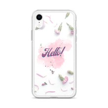 Load image into Gallery viewer, Purple Hello Pink Flowers Phone Case For iPhone 13 Pro Max iPhone 13 Pro And Other iPhone Models
