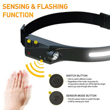 Load image into Gallery viewer, USB Rechargeable COB LED Headlamp Flashlight Multipurpose Use
