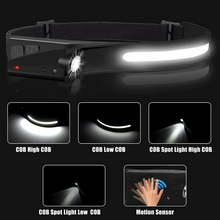 Load image into Gallery viewer, USB Rechargeable COB LED Headlamp Flashlight Multipurpose Use
