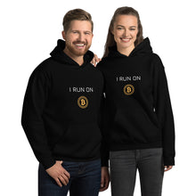 Load image into Gallery viewer, I Run On Bitcoin Crypto Coin Unisex Hoodie - Model WFOGCC
