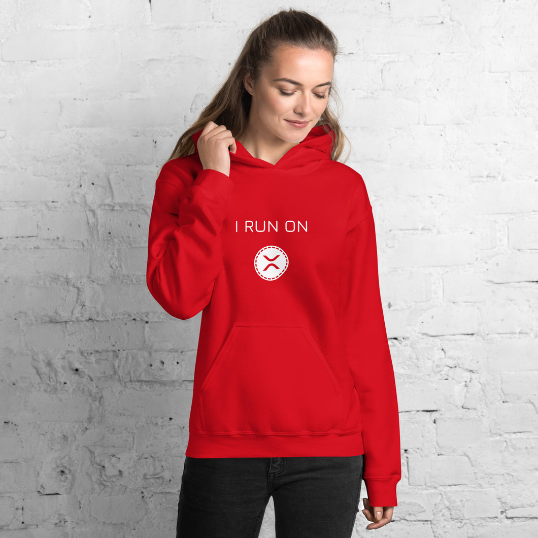 I Run On XRP Crypto Coin Unisex Hoodie - Model WFOWCC