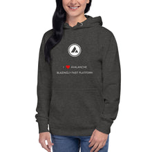 Load image into Gallery viewer, I Love Avalanche Unisex Hoodie - Model TAWBHWWF
