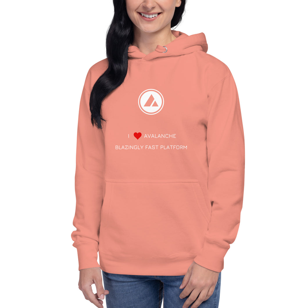 I Love Avalanche Unisex Hoodie - Model TAWBHWWF