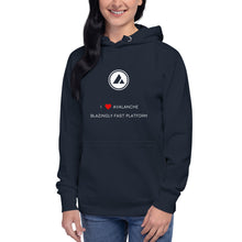 Load image into Gallery viewer, I Love Avalanche Unisex Hoodie - Model TAWBHWWF
