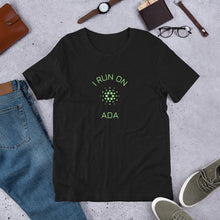 Load image into Gallery viewer, I Run On ADA Crypto Coin Unisex T-Shirt - Model GFOGCCWN

