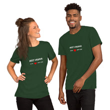 Load image into Gallery viewer, Love For West Virginia Unisex T-Shirt
