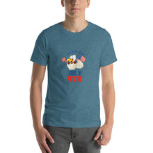 Load image into Gallery viewer, Born On July 4th Unisex T-Shirt Blue Red Print
