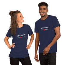 Load image into Gallery viewer, Love For West Virginia Unisex T-Shirt
