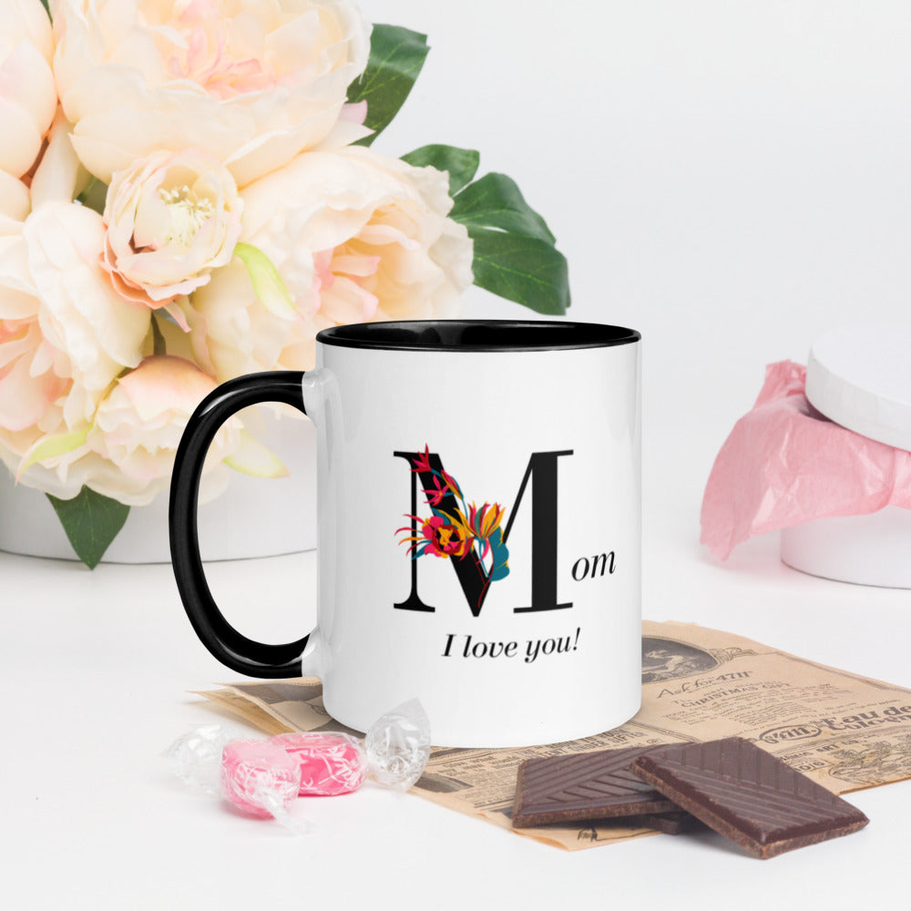 Mug with Interior Black Color - Mom I Love You