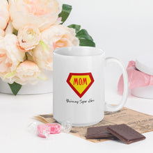 Load image into Gallery viewer, White Glossy Mug - Mom You&#39;re My Hero

