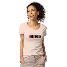 Load image into Gallery viewer, Hikerunner Women’s Basic Organic T-Shirt LMTO Black Print
