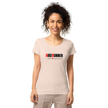 Load image into Gallery viewer, Hikerunner Women’s Basic Organic T-Shirt LMTO Black Print
