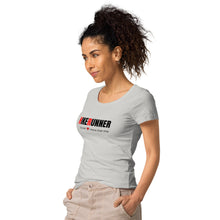 Load image into Gallery viewer, Hikerunner Women’s Basic Organic T-Shirt LMTO Black Print
