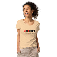 Load image into Gallery viewer, Hikerunner Women’s Basic Organic T-Shirt LMTO Black Print
