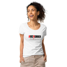 Load image into Gallery viewer, Hikerunner Women’s Basic Organic T-Shirt LMTO Black Print
