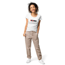 Load image into Gallery viewer, Hikerunner Women’s Basic Organic T-Shirt LMTO Black Print
