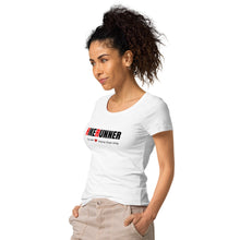 Load image into Gallery viewer, Hikerunner Women’s Basic Organic T-Shirt LMTO Black Print
